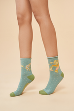 Powder Ankle Socks in Hummingbird print