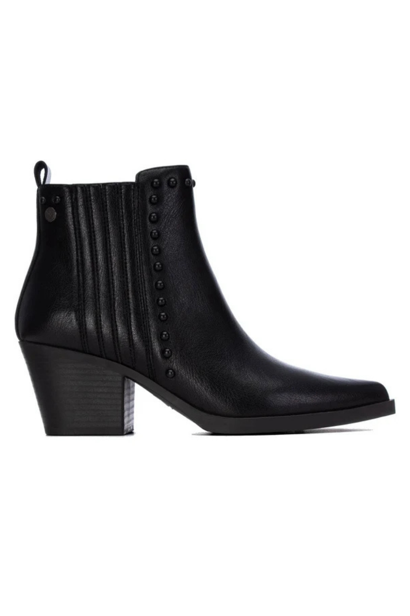 Pu Leather Mid Heel Ankle Boots