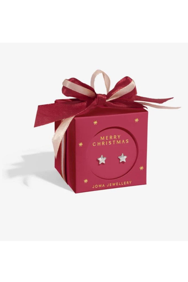 An image of the Joma Jewellery Earring Bauble 'Merry Christmas 'Stud Earrings