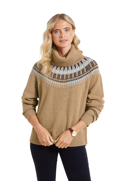 An image of the Schoffel Filey Fairisle Roll Neck Jumper
