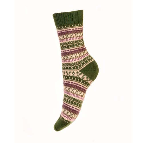 An image of the House of Cheviot Ladies Fairisle Short Socks