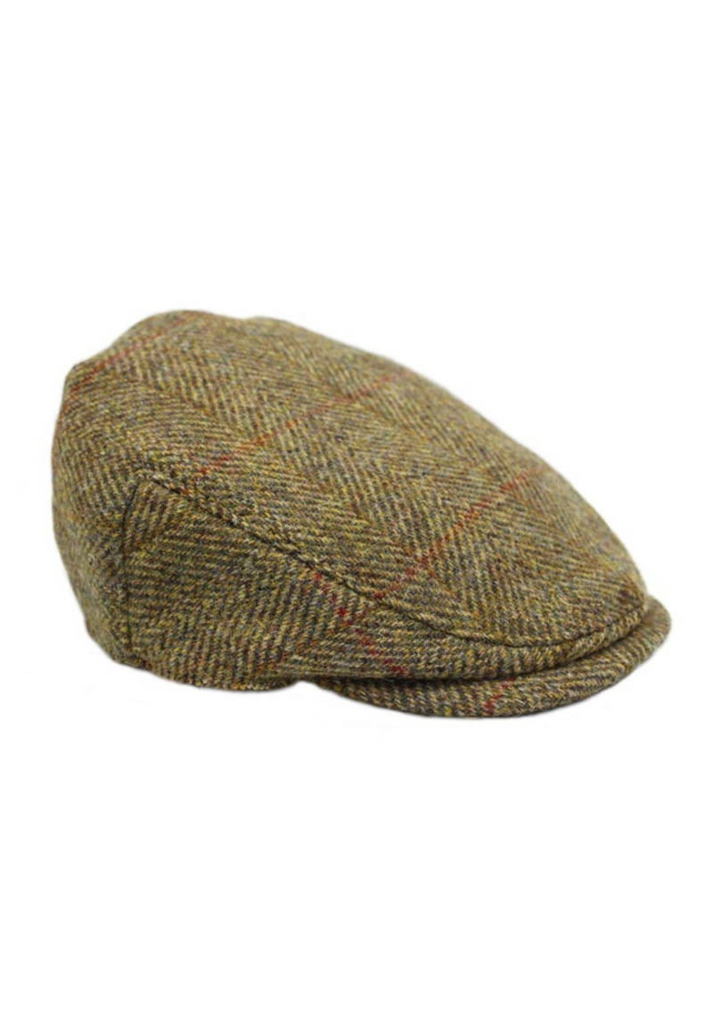 An image of the Heather Accessories Highland Harris Tweed Flat Cap