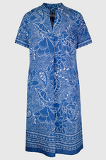An image of the Bianca Dorine Dress in the colour Blue/White.