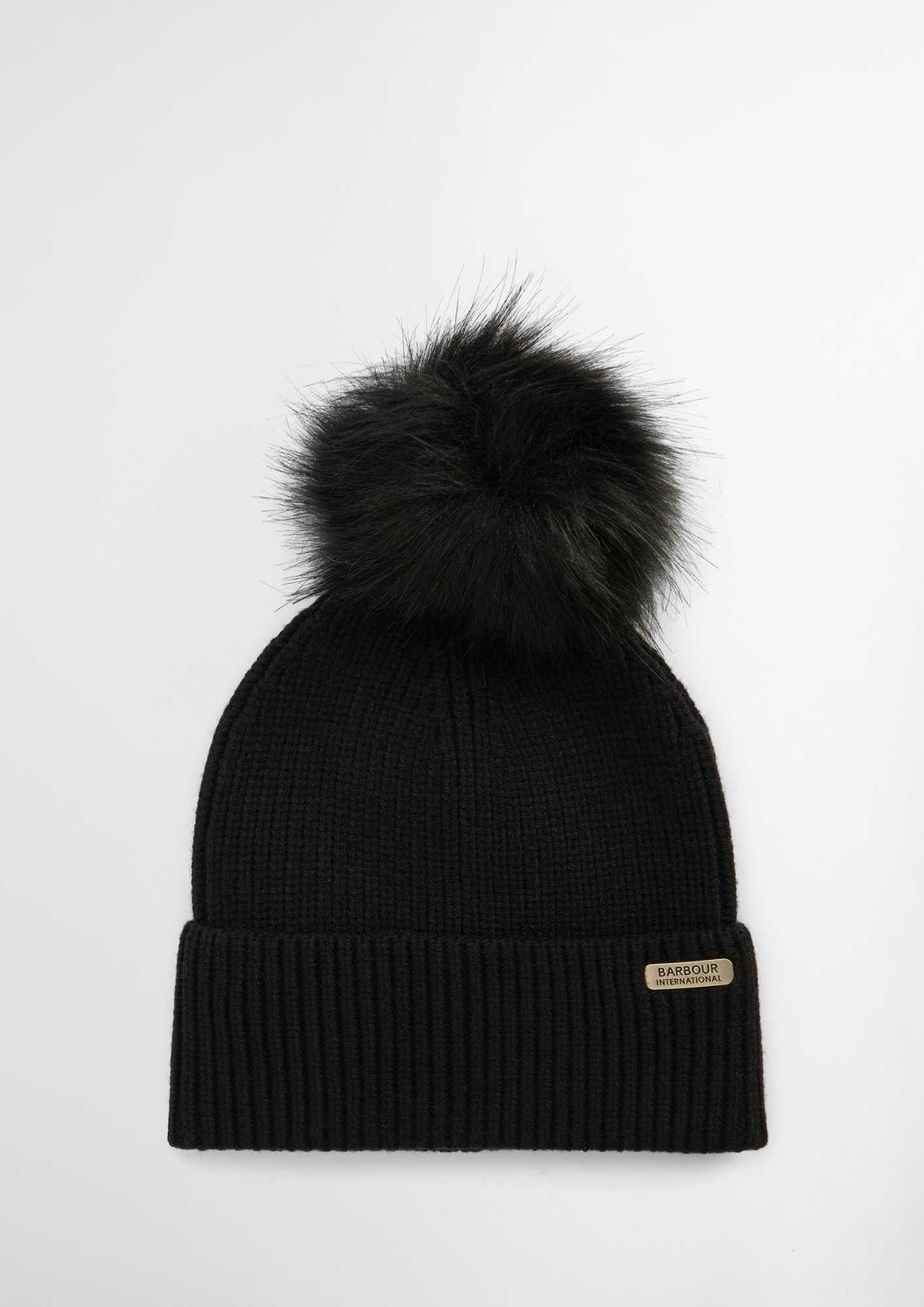 An image of the Barbour International Mallory Pom Beanie Hat