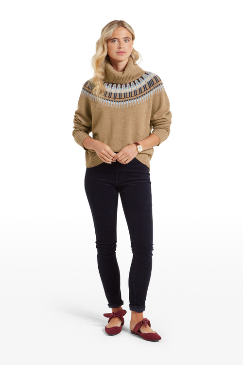 An image of the Schoffel Filey Fairisle Roll Neck Jumper
