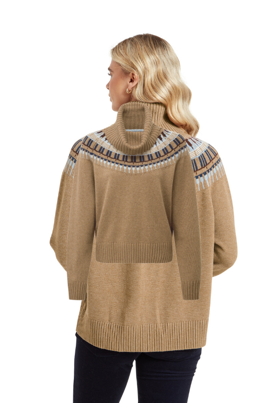 An image of the Schoffel Filey Fairisle Roll Neck Jumper