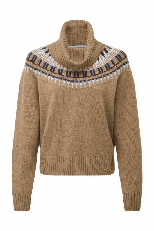 An image of the Schoffel Filey Fairisle Roll Neck Jumper