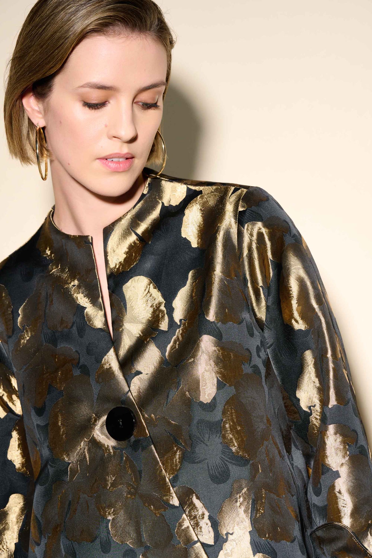 An image of the Joseph Ribkoff Textured Floral Jacket