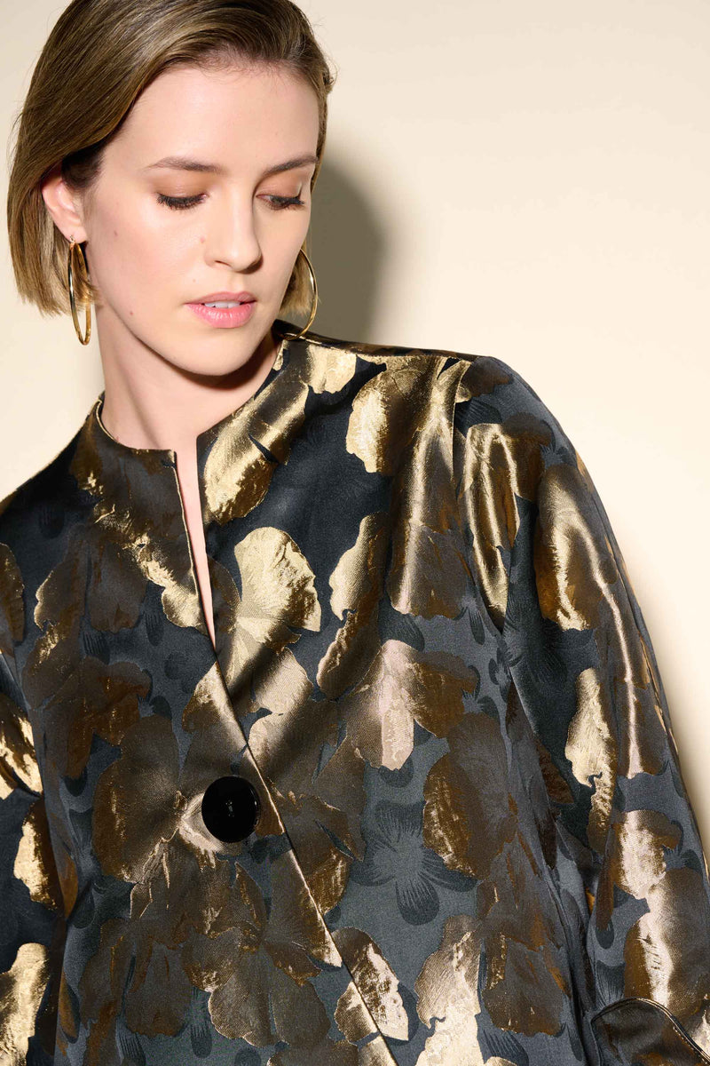 An image of the Joseph Ribkoff Textured Floral Jacket