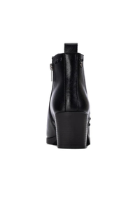 Pu Leather Mid Heel Ankle Boots