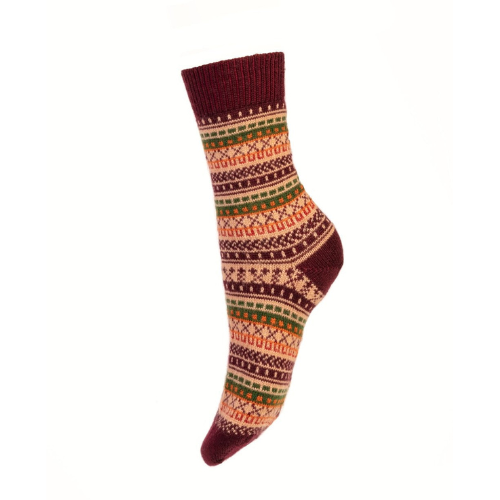An image of the House of Cheviot Ladies Fairisle Short Socks