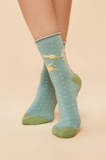 Powder Ankle Socks in Hummingbird print