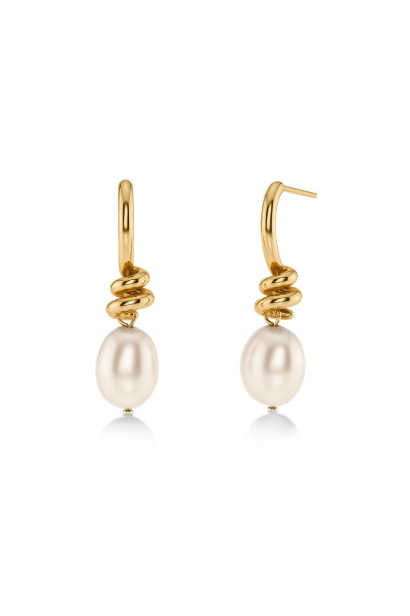 An image of the Edblad Swivel Earrings Pearl S Gold