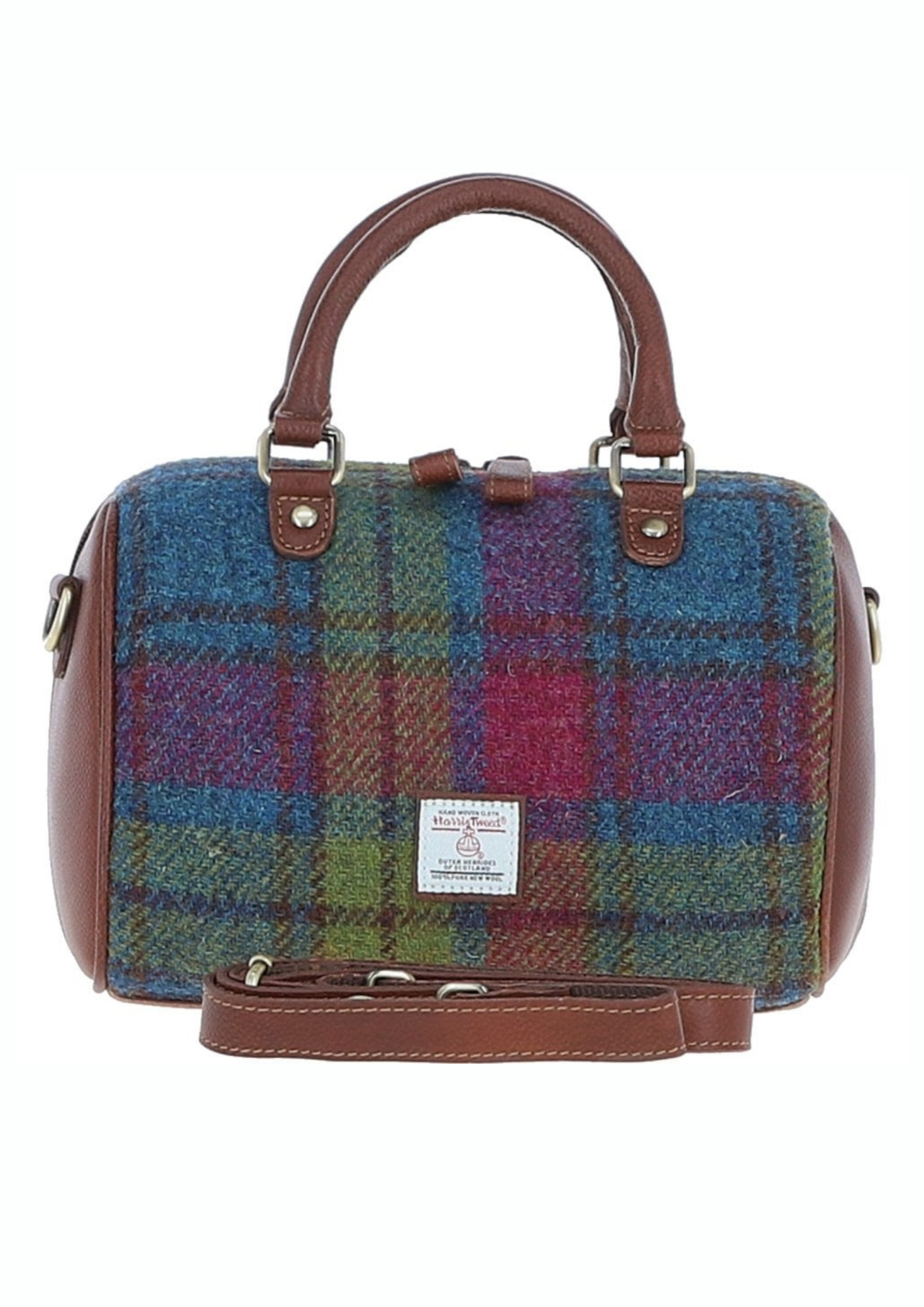 An image of the Ashwood Leather Ashwood Leather x Harris Tweed Medium Barrel Bag