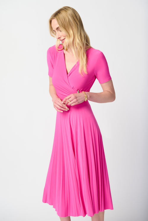 An image of the Joseph Ribkoff Short Sleeve Dress with Pleated Detail