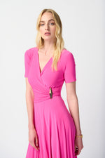 An image of the Joseph Ribkoff Short Sleeve Dress with Pleated Detail