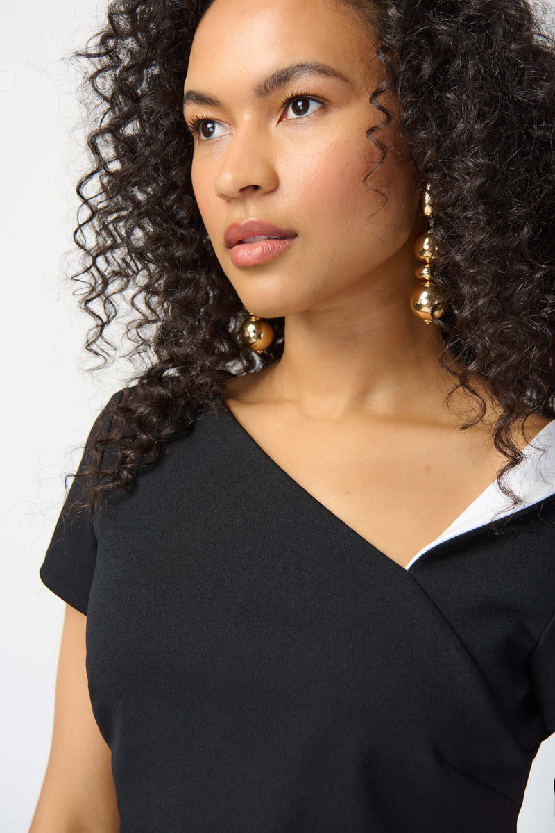 An image of the Joseph Ribkoff Cap Sleeve Dress with Back Zip
