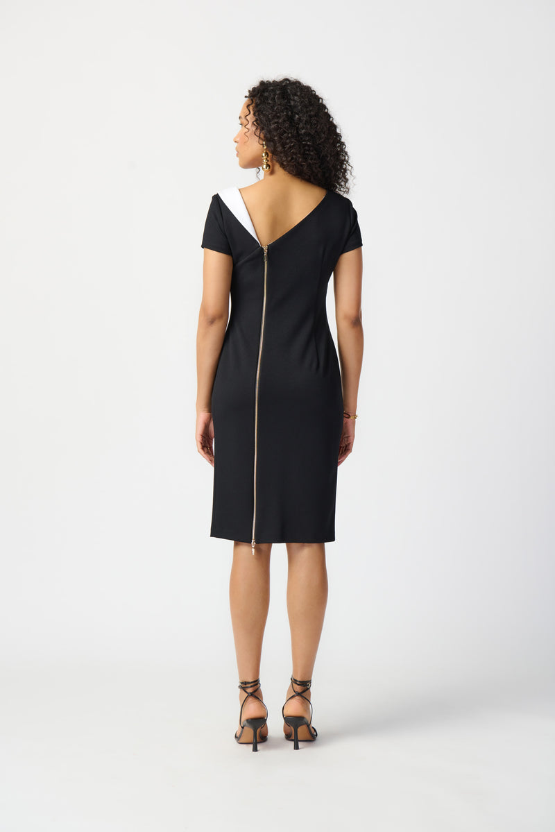 An image of the Joseph Ribkoff Cap Sleeve Dress with Back Zip