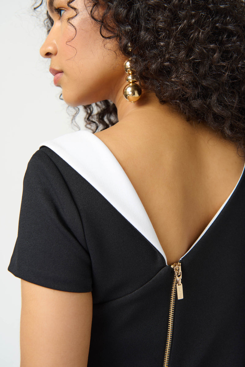 An image of the Joseph Ribkoff Cap Sleeve Dress with Back Zip