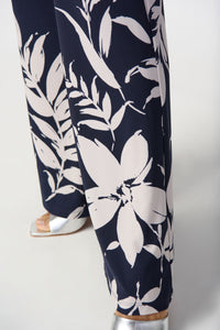 An image of the Joseph Ribkoff Wide Leg Floral Trousers