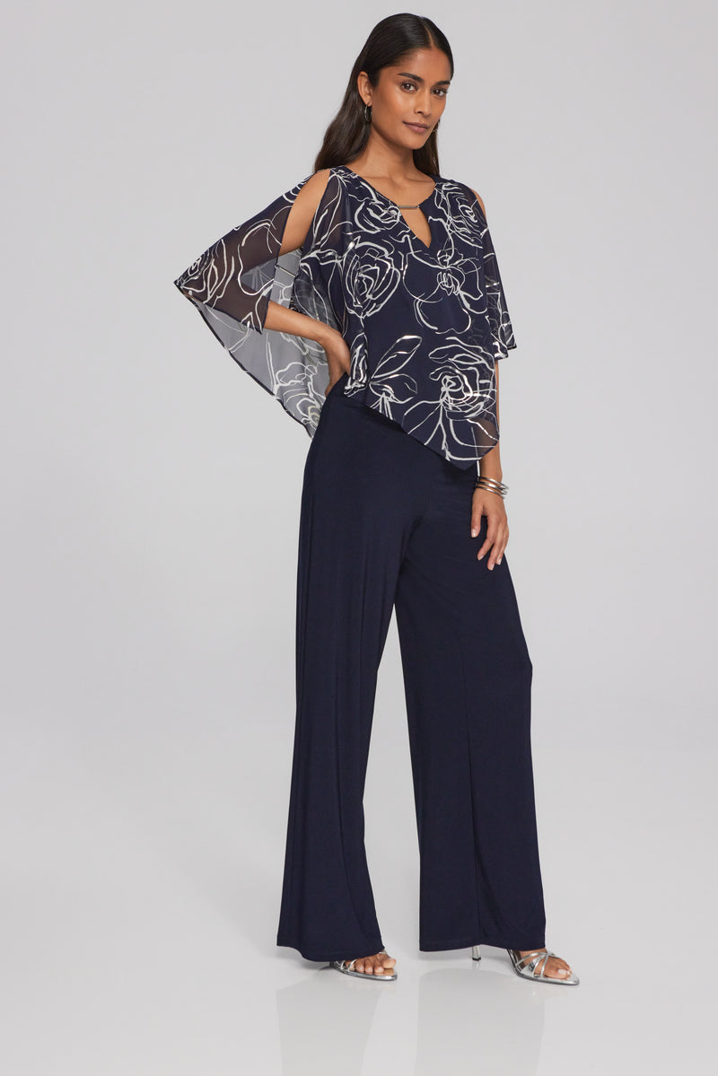 An image of the Joseph Ribkoff Short Sleeve Floral Top