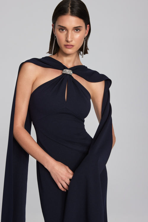 An image of the Joseph Ribkoff Long Halter Neck Dress