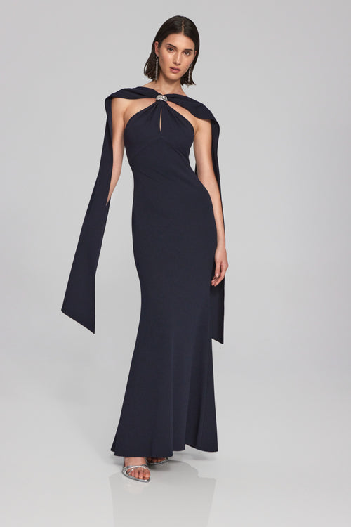 An image of the Joseph Ribkoff Long Halter Neck Dress