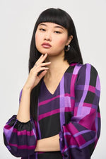 An image of the Joseph Ribkoff Plaid Top