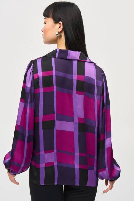 An image of the Joseph Ribkoff Plaid Top