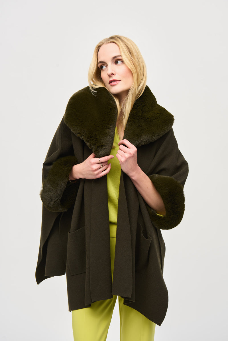 An image of the Joseph Ribkoff Faux Fur Cape