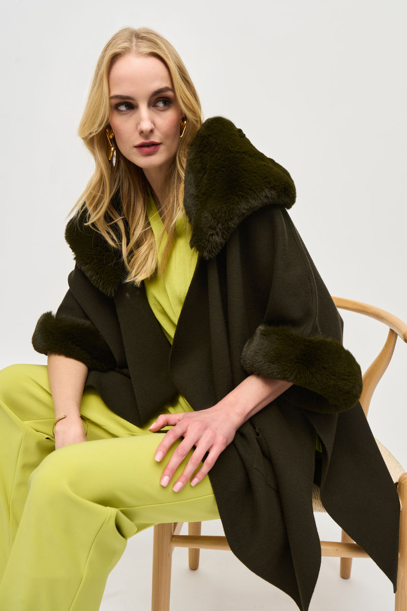 An image of the Joseph Ribkoff Faux Fur Cape