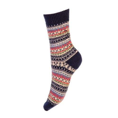 An image of the House of Cheviot Ladies Fairisle Short Socks