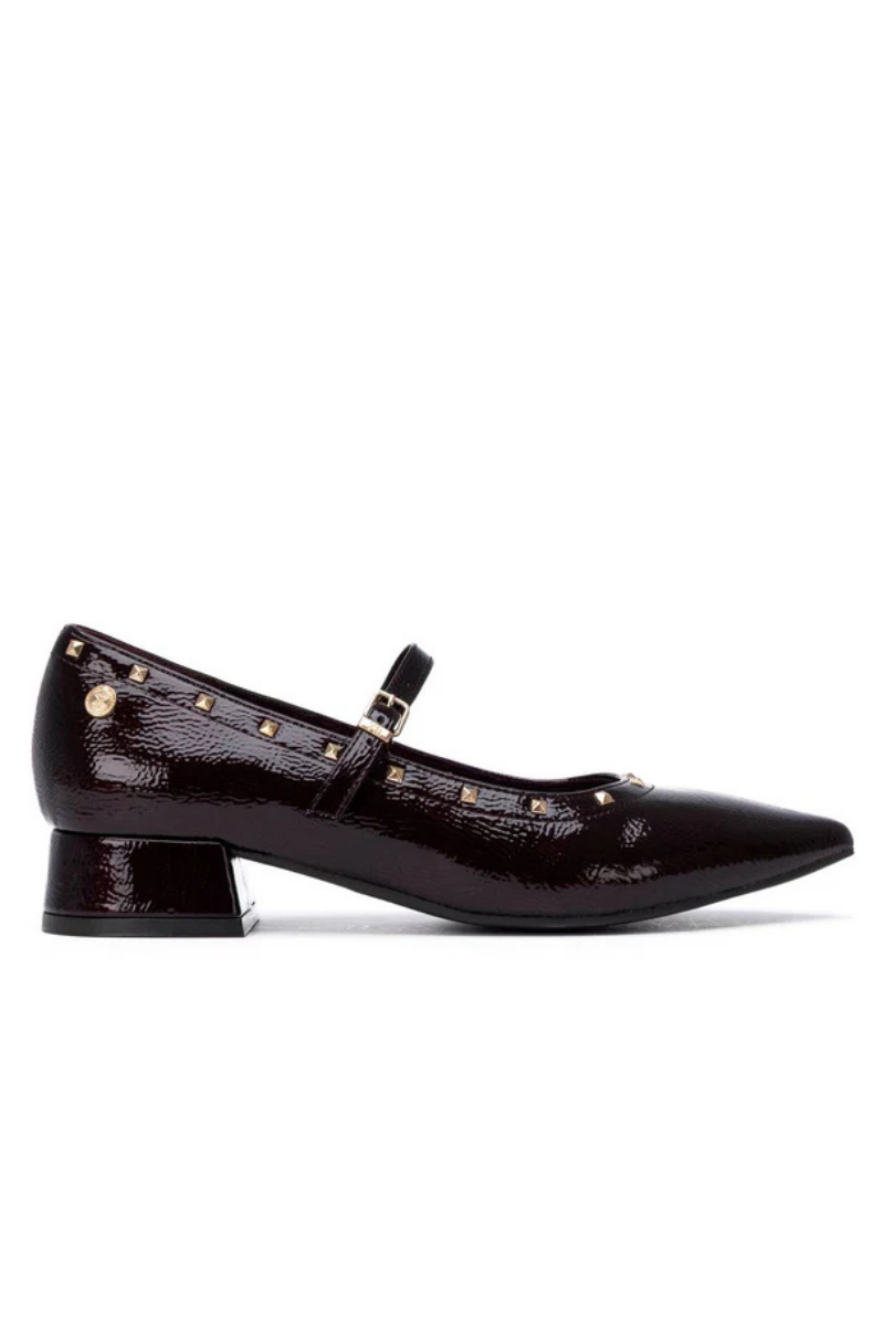 Pu Leather Heeled Court Shoe