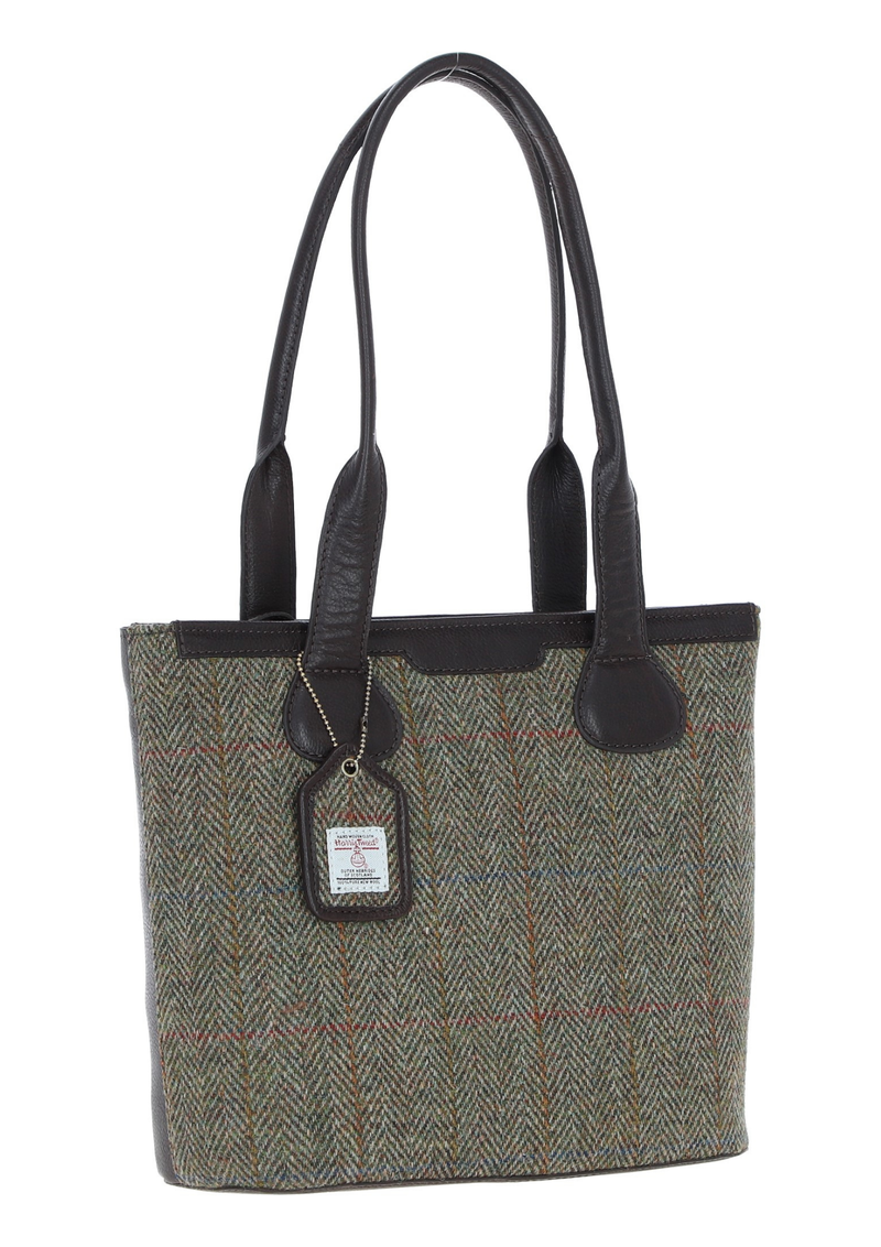An image of the Ashwood Leather Ashwood Leather x Harris Tweed Genuine Leather Shoulder Bag