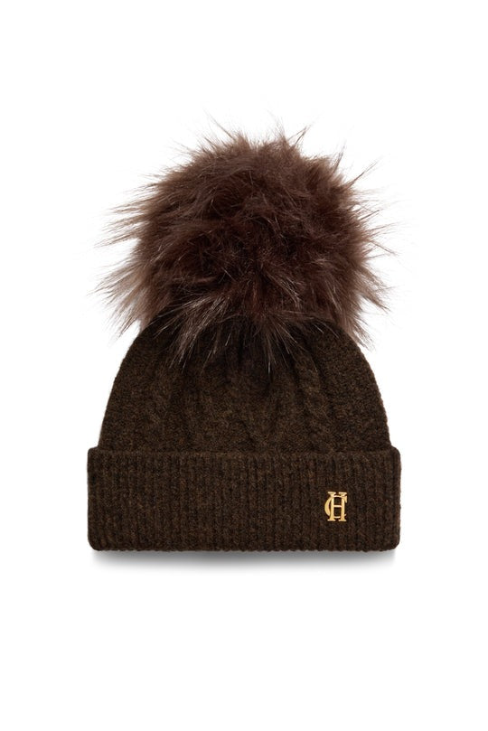 An image of the Holland Cooper Sloane Cable Bobble Hat
