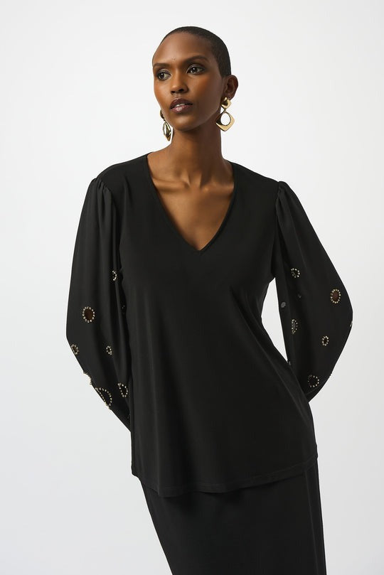 An image of the Joseph Ribkoff Beaded Top