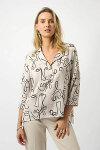 An image of the Joseph Ribkoff Abstract Top