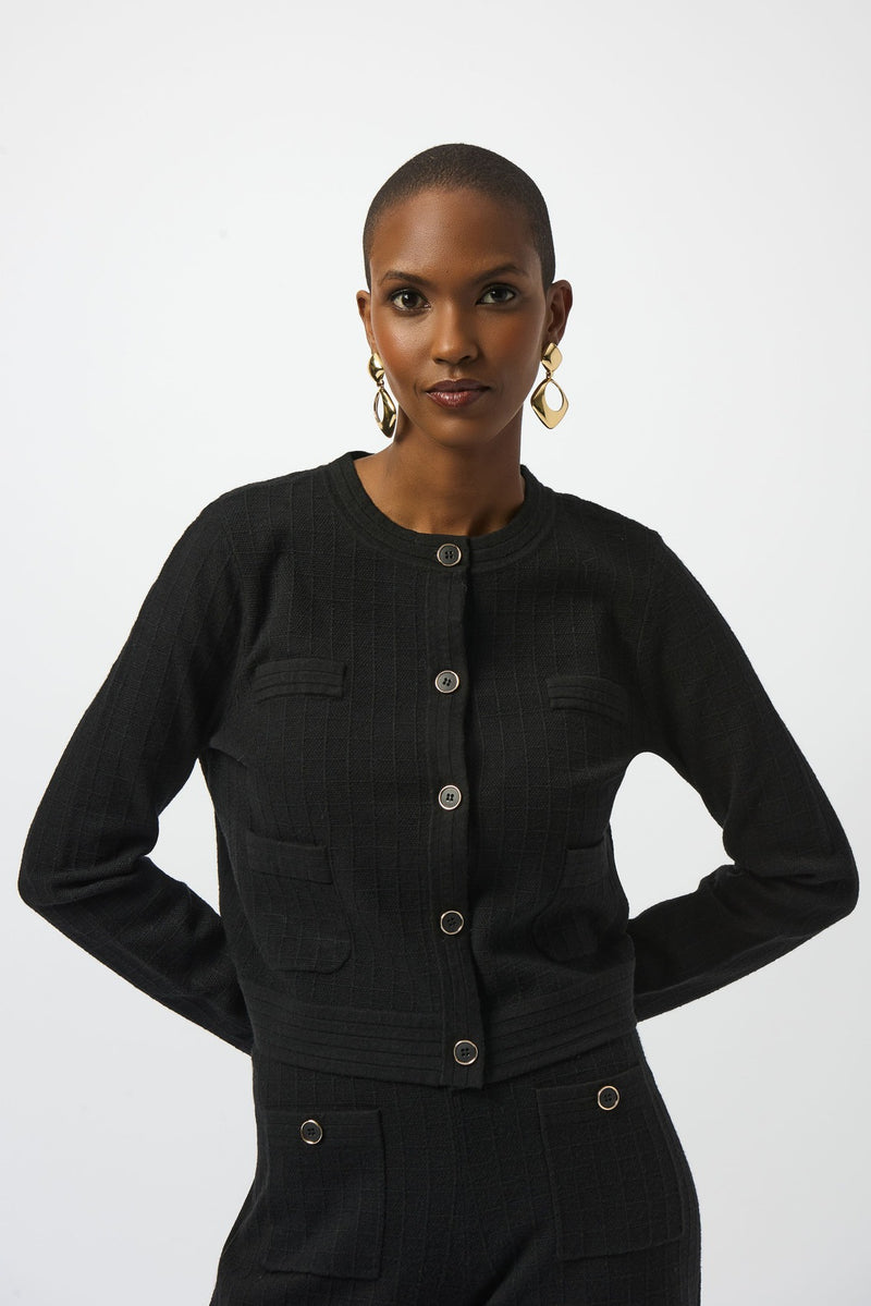 An image of the Joseph Ribkoff Button-Front Knit Jacket