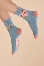 Powder Ankle Socks in Love Bumble Bee design