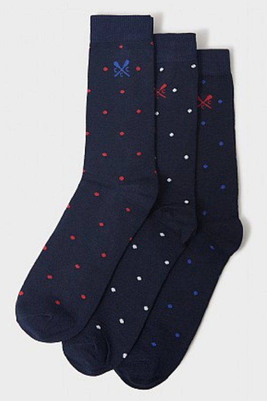 An image of the Crew Clothing 3 Pack Bamboo Socks
