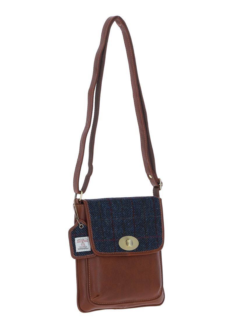 An image of the Ashwood Leather Ashwood Leather x Harris Tweed Twist Lock Crossbody Bag