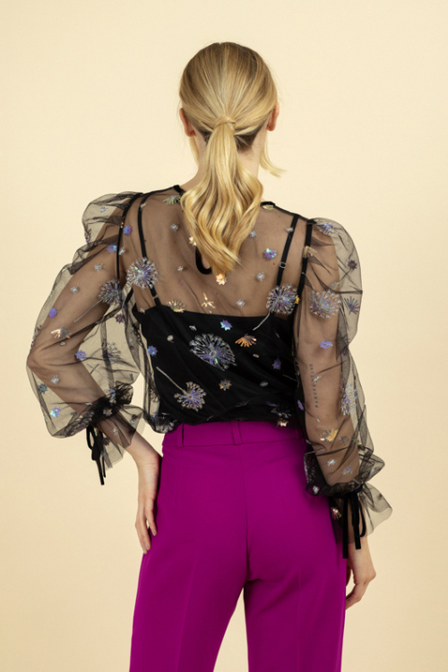 An image of the Fee G Dandelion Mesh Top