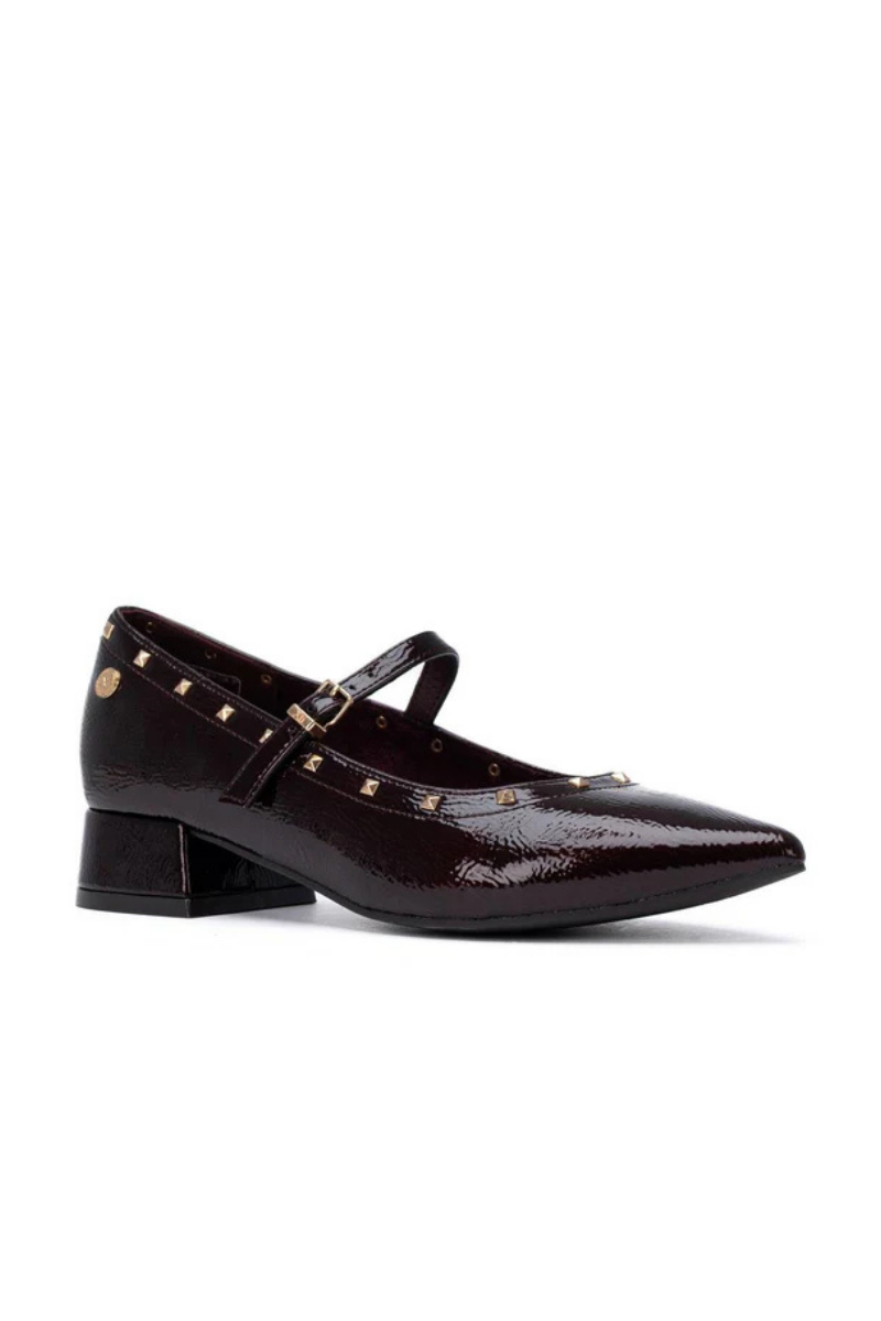 Pu Leather Heeled Court Shoe