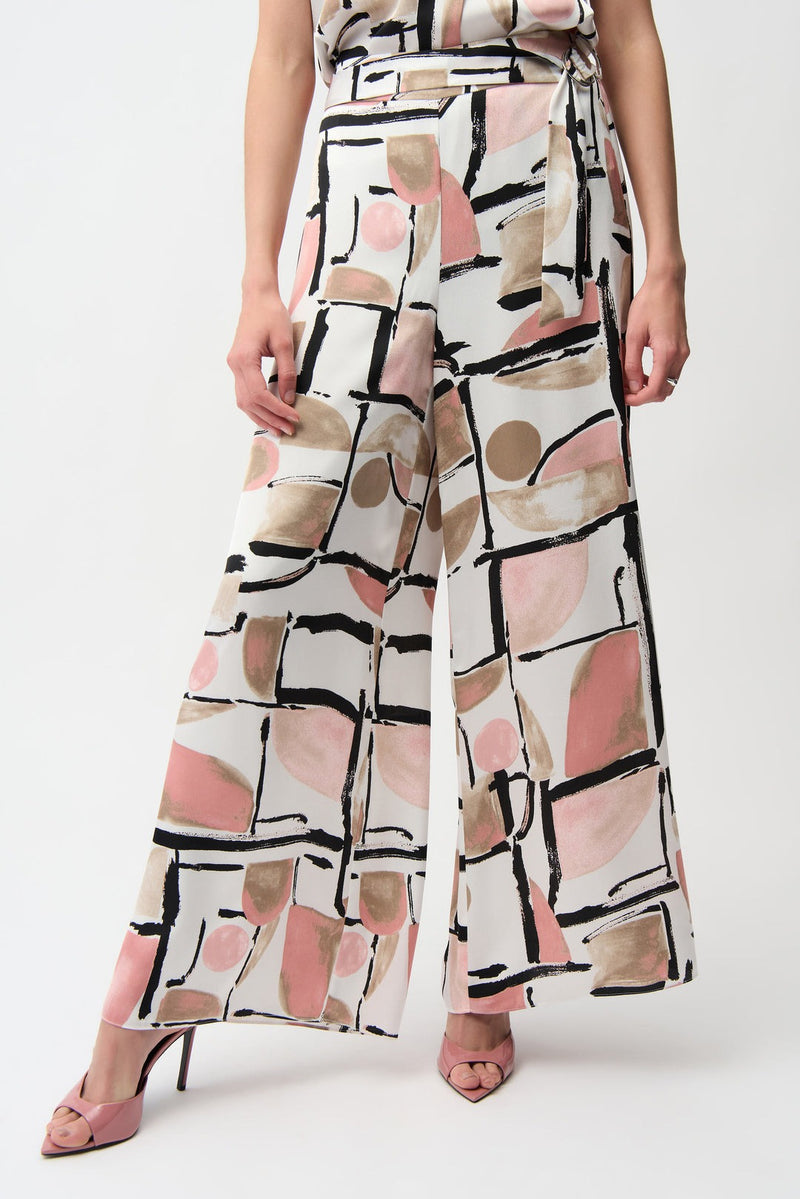 An image of the Joseph Ribkoff Abstract Print Trousers