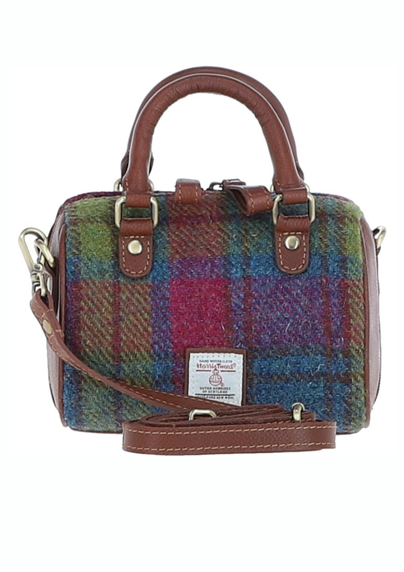 An image of the Ashwood Leather Ashwood Leather x Harris Tweed Small Barrel Bag
