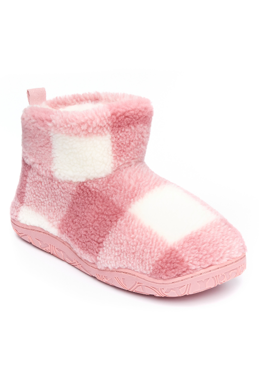 An image of the Bedroom Athletics Celeste Check Sherpa Slipper Boots