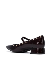 Pu Leather Heeled Court Shoe