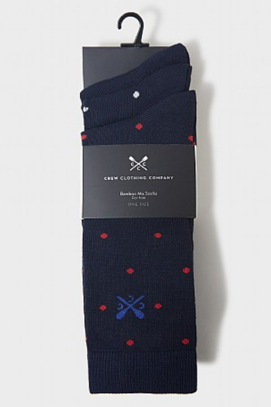 An image of the Crew Clothing 3 Pack Bamboo Socks