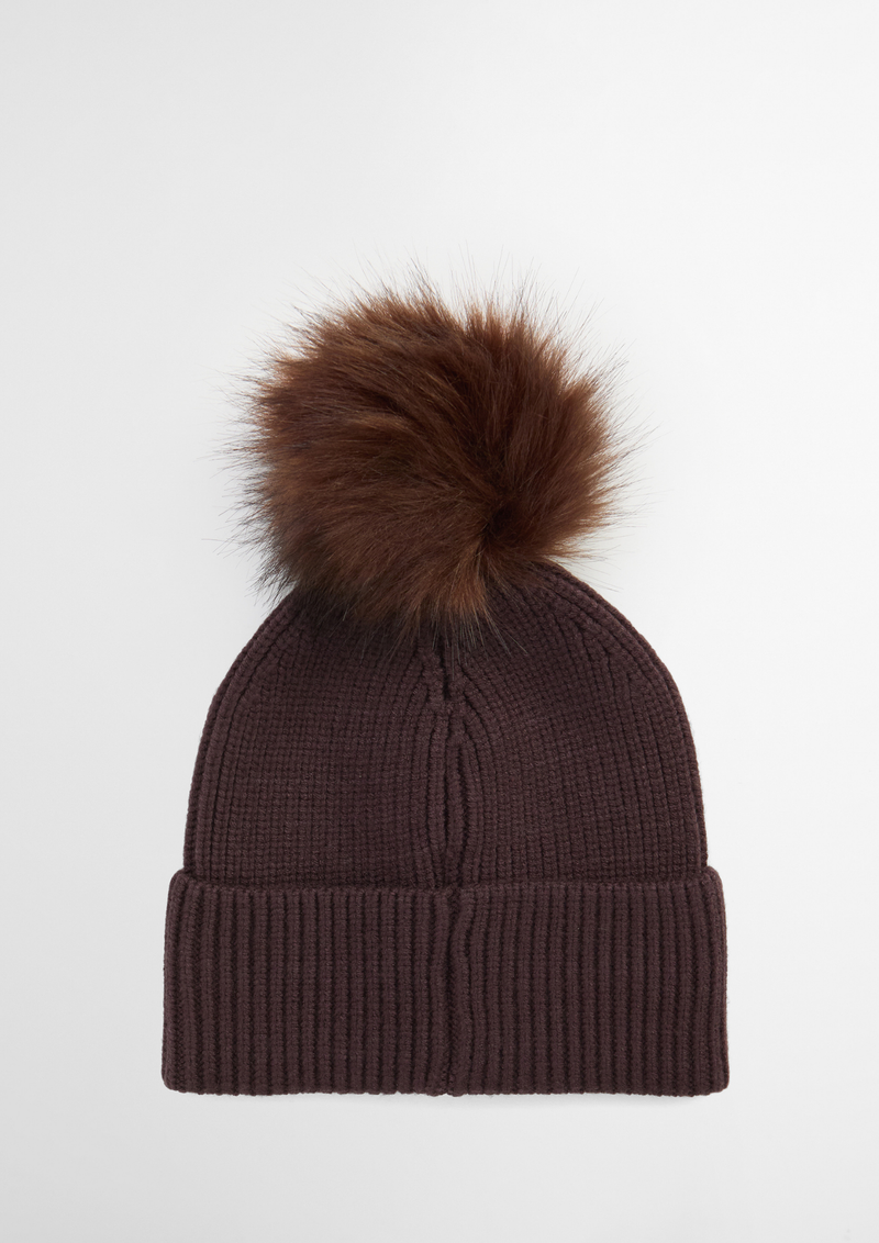 An image of the Barbour International Mallory Pom Beanie Hat
