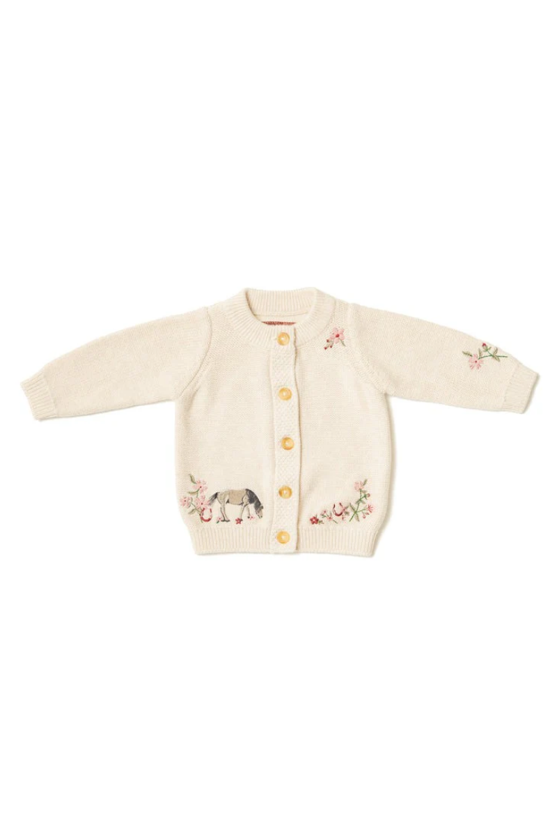 An image of the Eleanor Charles Horseshoe Floral Cardigan
